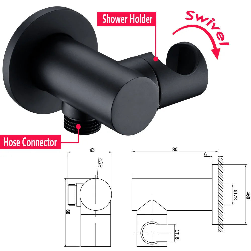 Black Shower System Set Bathroom Faucet Mixer Set