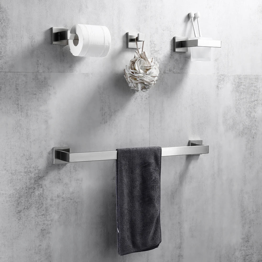 Bathroom Accessories towel bar, robe hook, toilet paper holder and towel ring