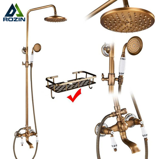 Brass Antique Shower Faucets Set