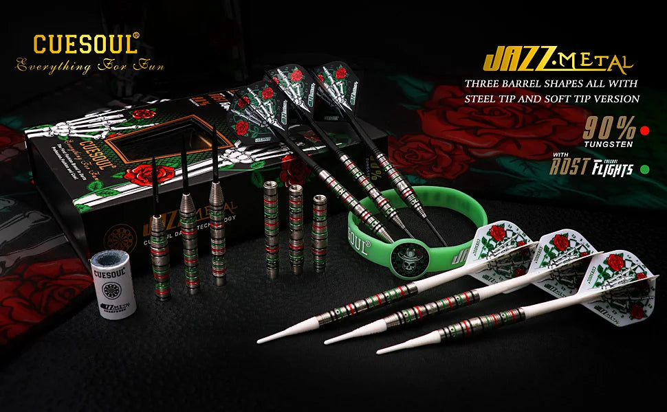 21g/23g/25g CUESOUL Dart Set with Integrated ROST Dart Flights and Wristband