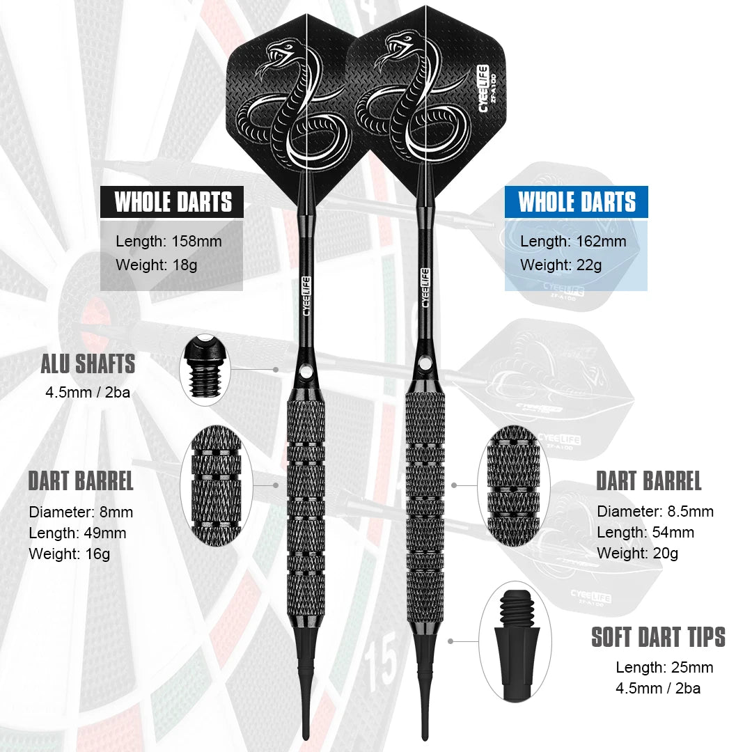 18g/22g CyeeLife 9PCS 12PCS Set of Darts