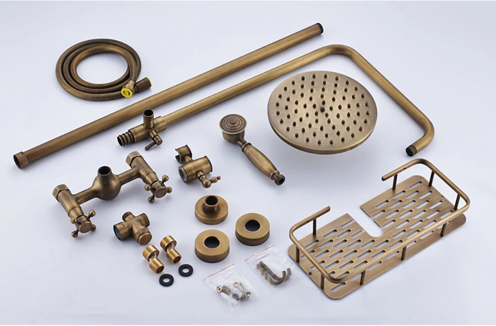 Brass Antique Bathroom Shower Faucet Set