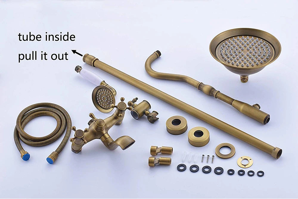 Brass Antique Bathroom Shower Faucet Set