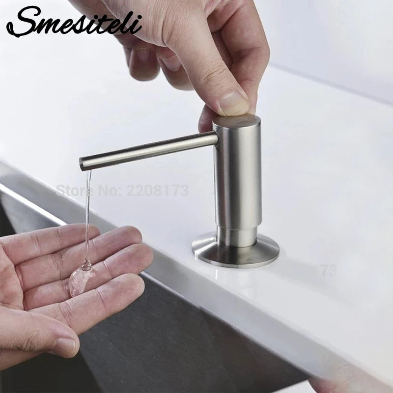 Soap Dispenser Kitchen Bathroom Built In Solid Brass Design Easy Installation