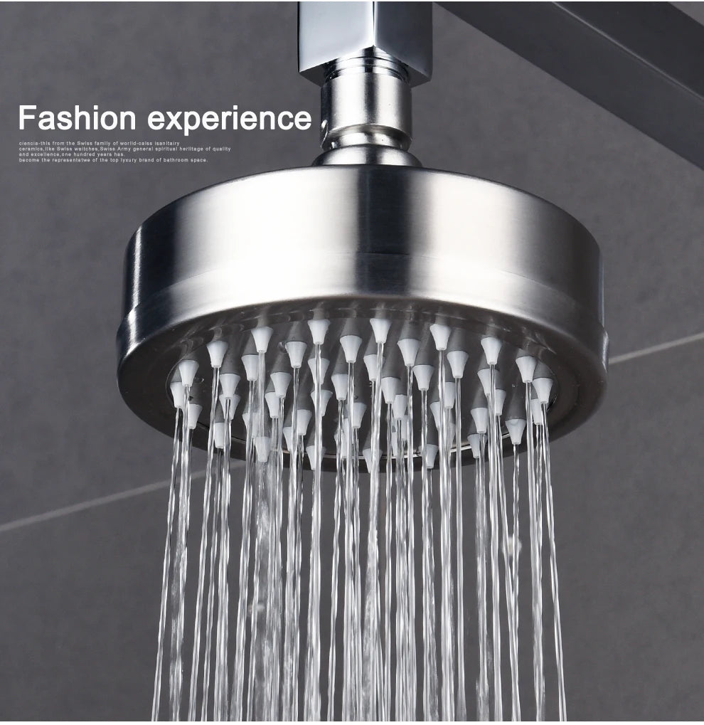 Stainless Steel Brushed Nickel 360 Degree Rotate Pressurized Water Saving Shower Head