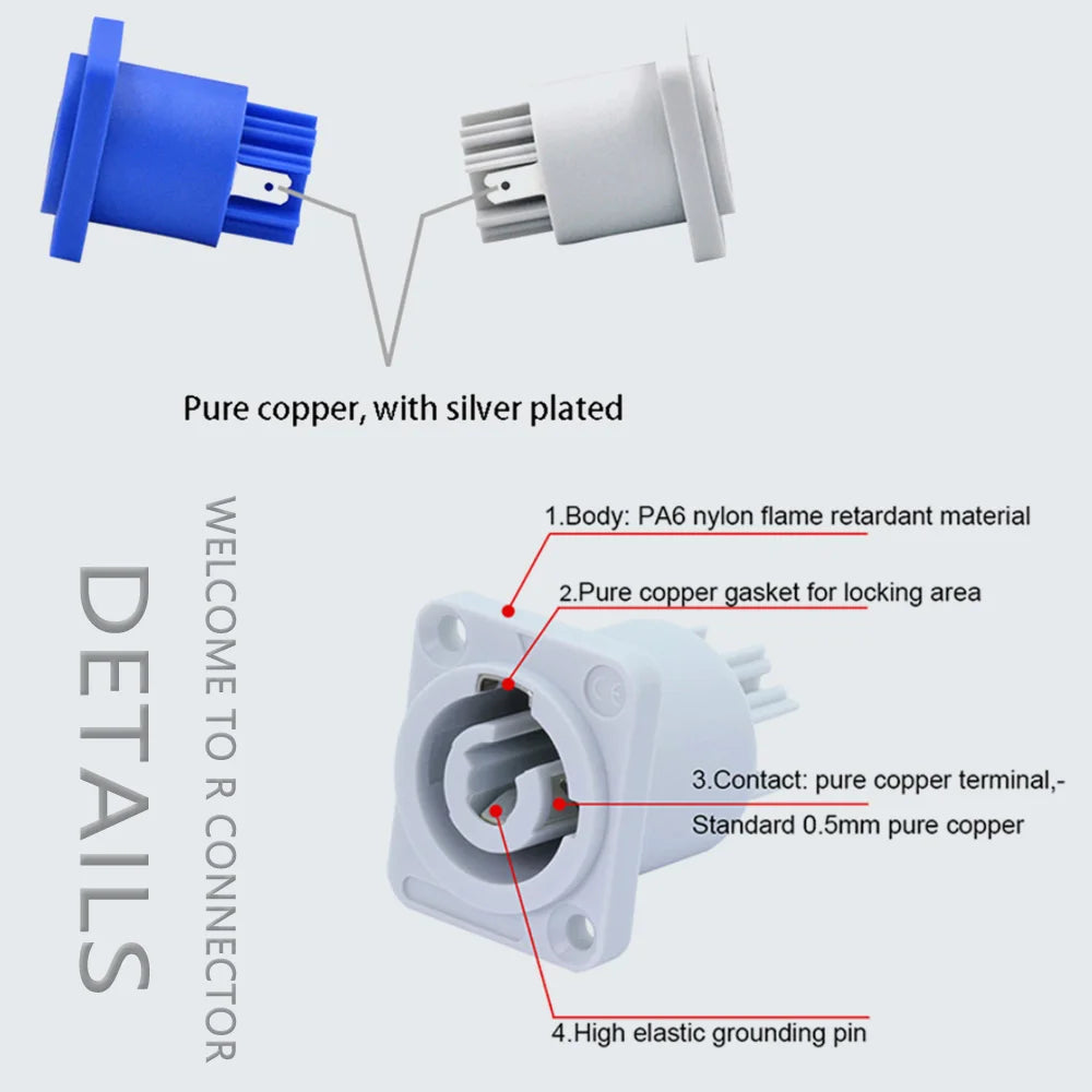 1PC Connector 3 pins 20A 250V NAC3FCA NAC3FCB Male Plug