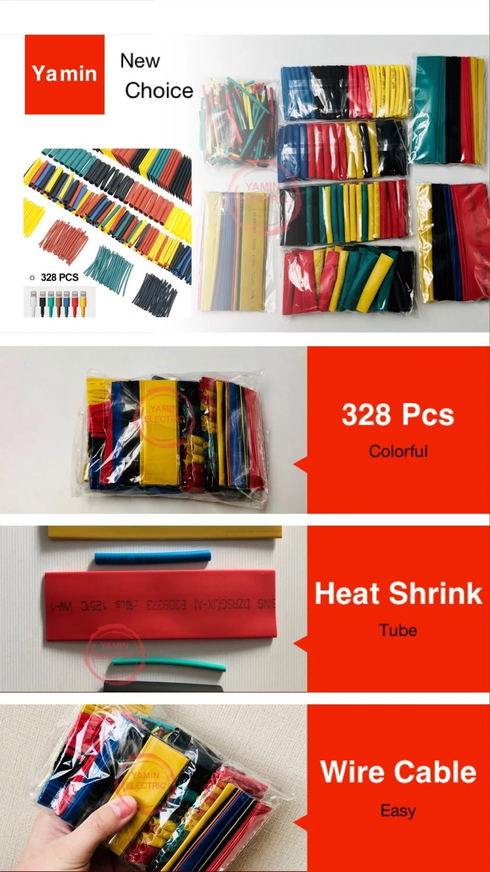 328Pcs/set Sleeving Wrap Wire Electrical Cable Tube kits