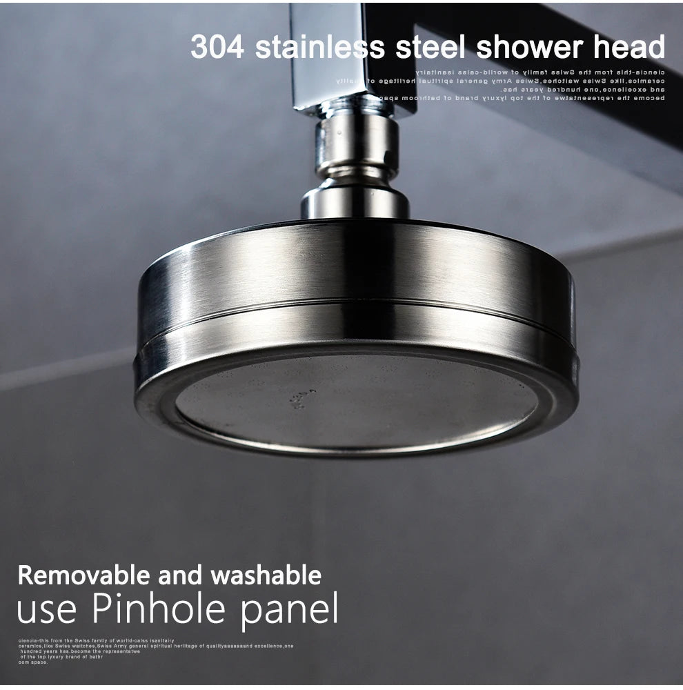 Stainless Steel Brushed Nickel 360 Degree Rotate Pressurized Water Saving Shower Head