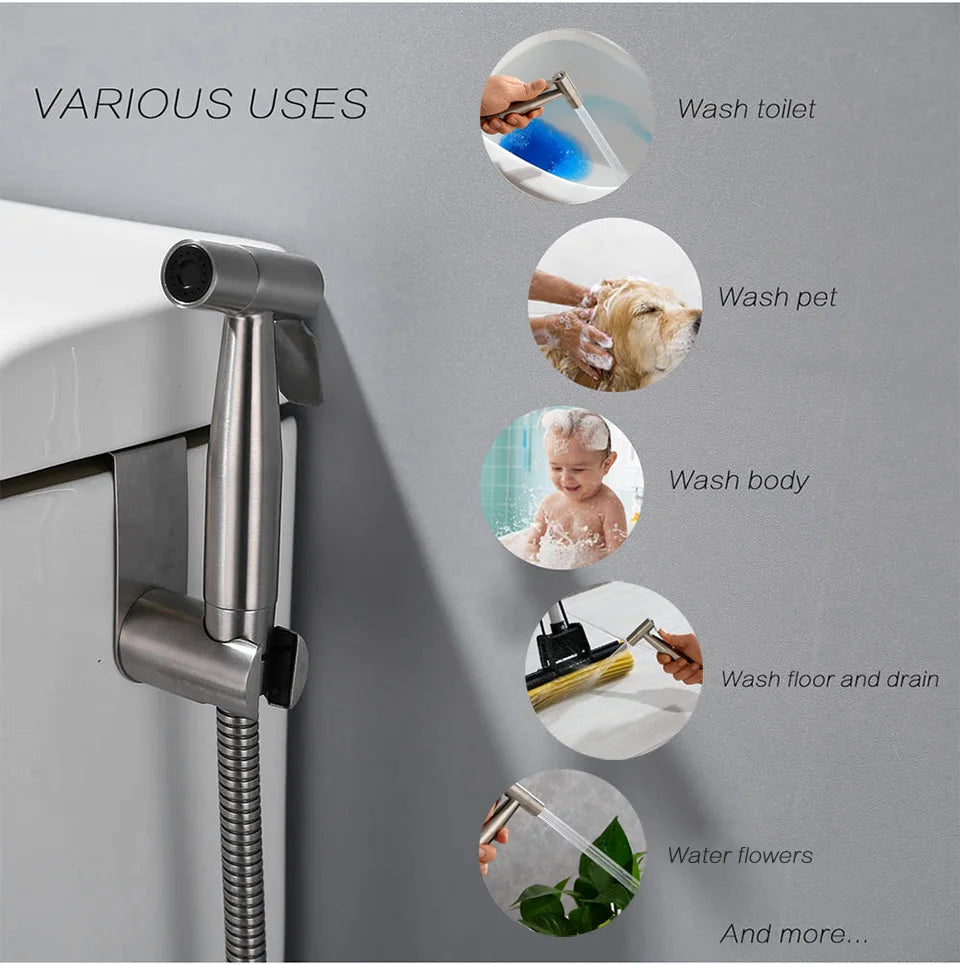 Stainless Steel Hand Bidet faucet for Bathroom Set