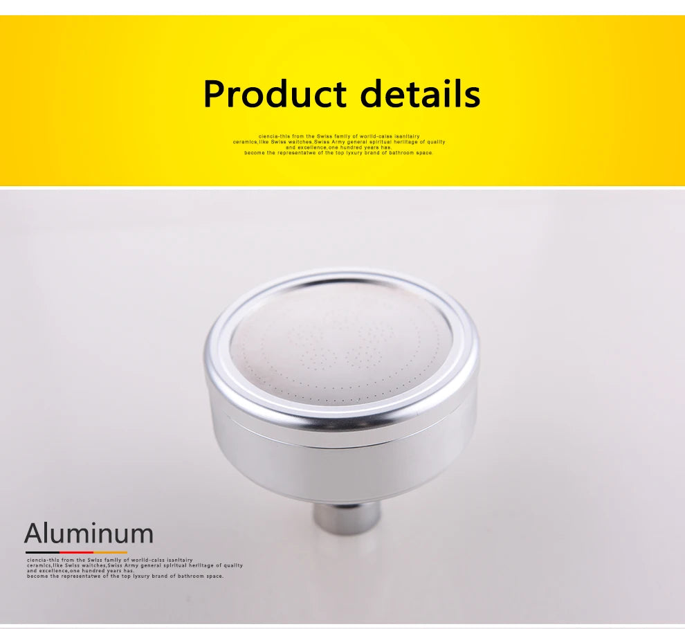 Aluminium Round Water Saving Shower Head with Shower Filter