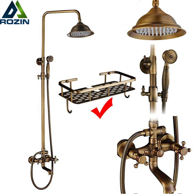 Brass Antique Bathroom Shower Faucet Set