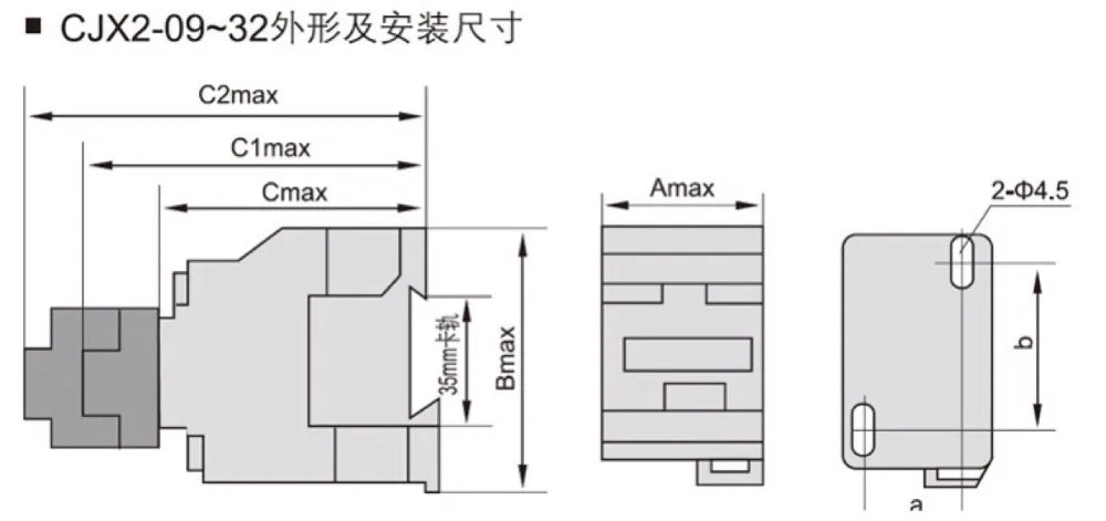 CJX2-1810 LC1 AC Contactor 18A 3 Phase 3-Pole NO Coil Voltage 380V 220V 110V 36V 24V 50/60Hz Din Rail Mounted 3P+1NO Normal Open