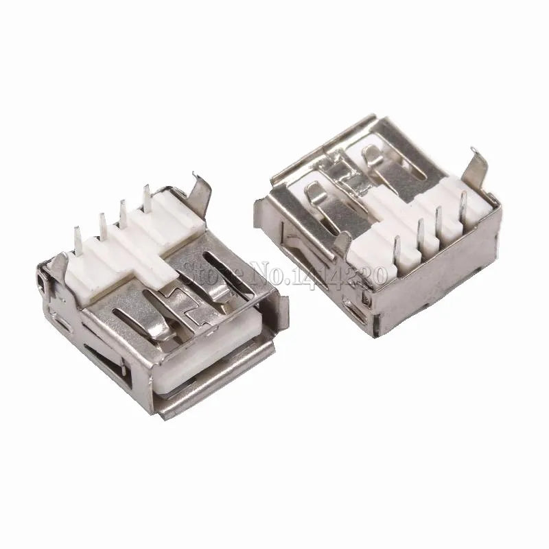 10Pcs USB Type A Standard Port Female Solder Jacks Connector PCB Socket USB-A type