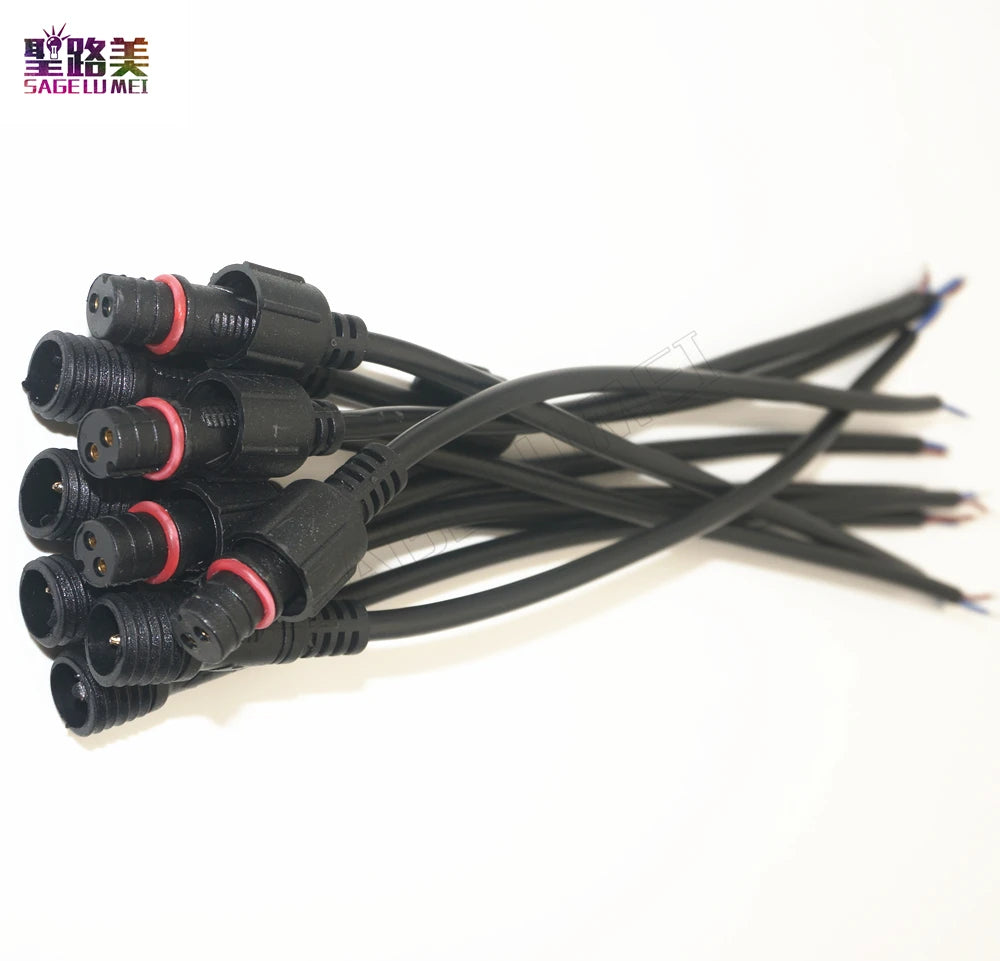 5/10/20/50 pairs Male to Female 2pin 3pin 4pin 5pin led Connector Waterproof IP68 BLACK Cable for LED Strips Light