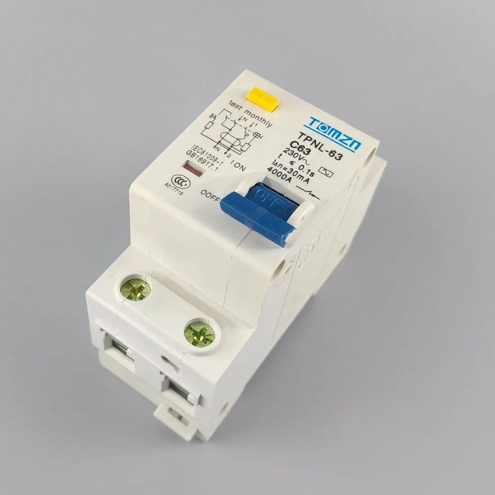 TPNL DPNL 230V 1P+N Residual current Circuit breaker with over and short current Leakage protection RCBO MCB