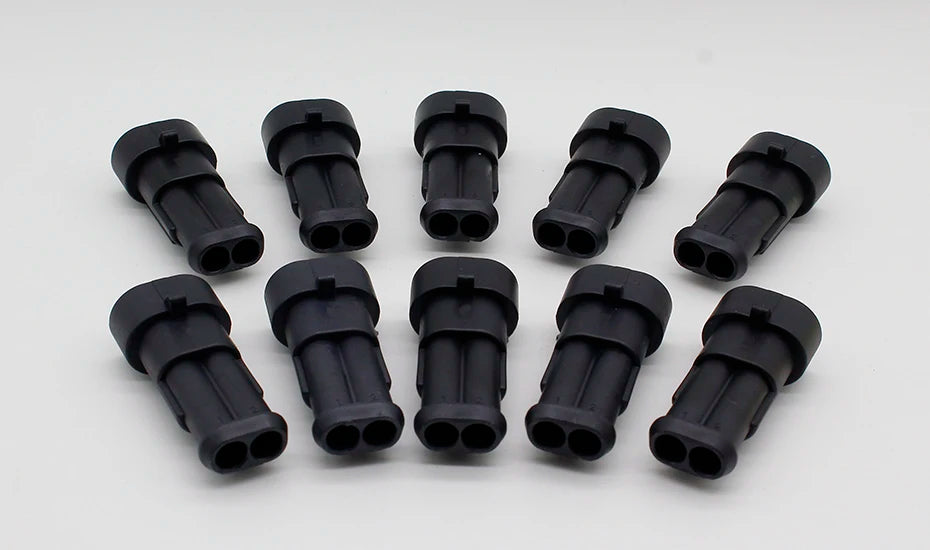 10 Kit 2 Pin Way Waterproof Electrical Wire Connector Plug