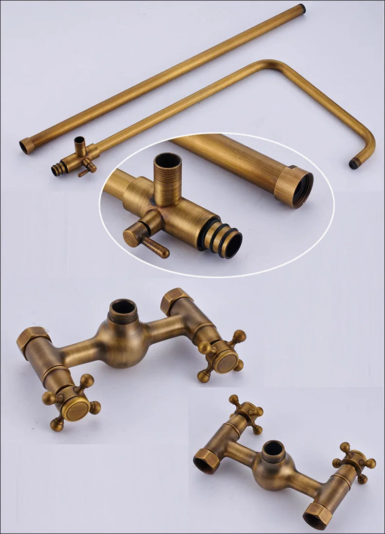 Brass Antique Shower Faucets Set