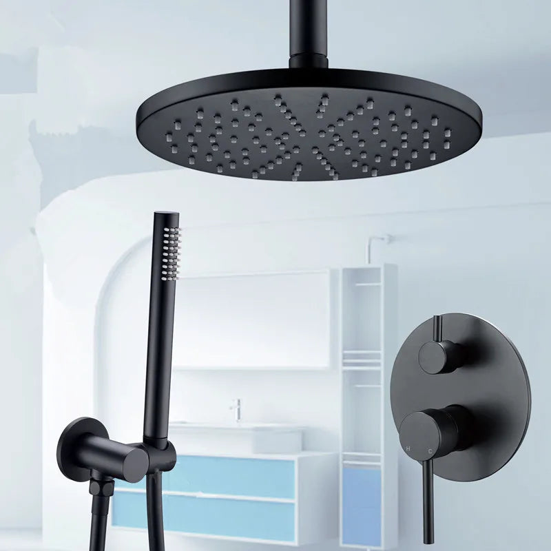 Black Shower System Set Bathroom Faucet Mixer Set