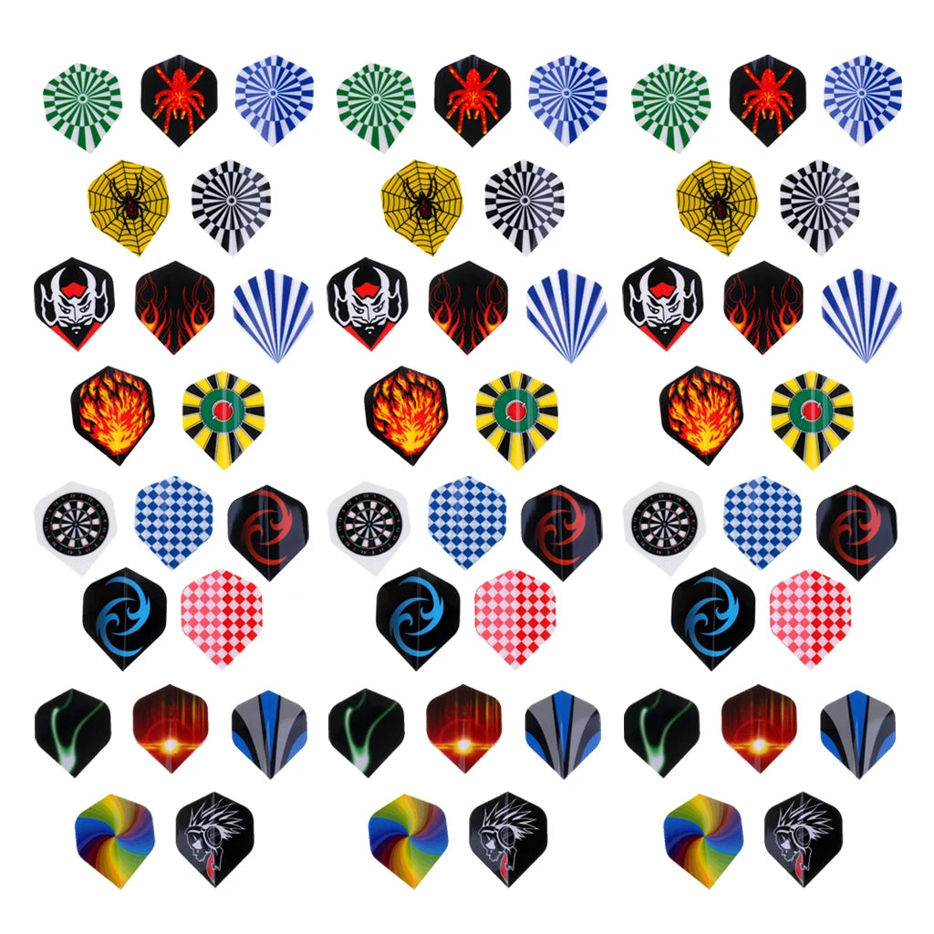 60 Pieces Dart Flights Multiple Styles Colourful