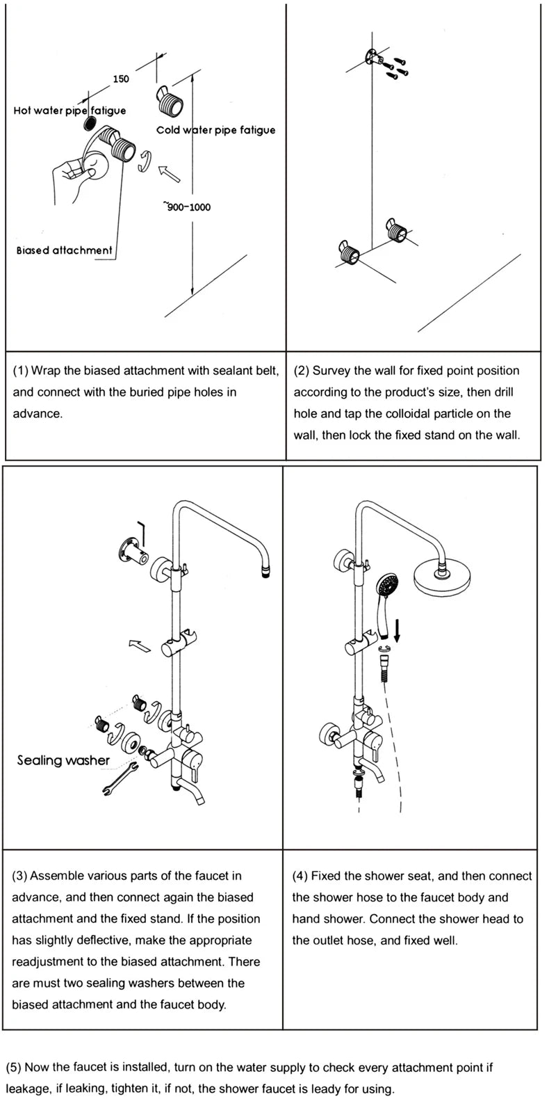 Brass Antique Shower Faucets Set