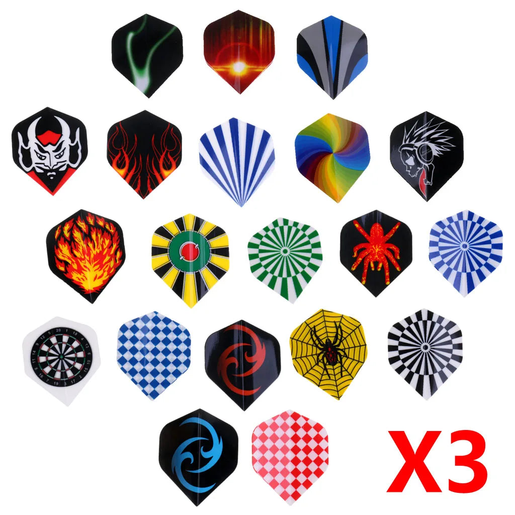 60 Pieces Dart Flights Multiple Styles Colourful