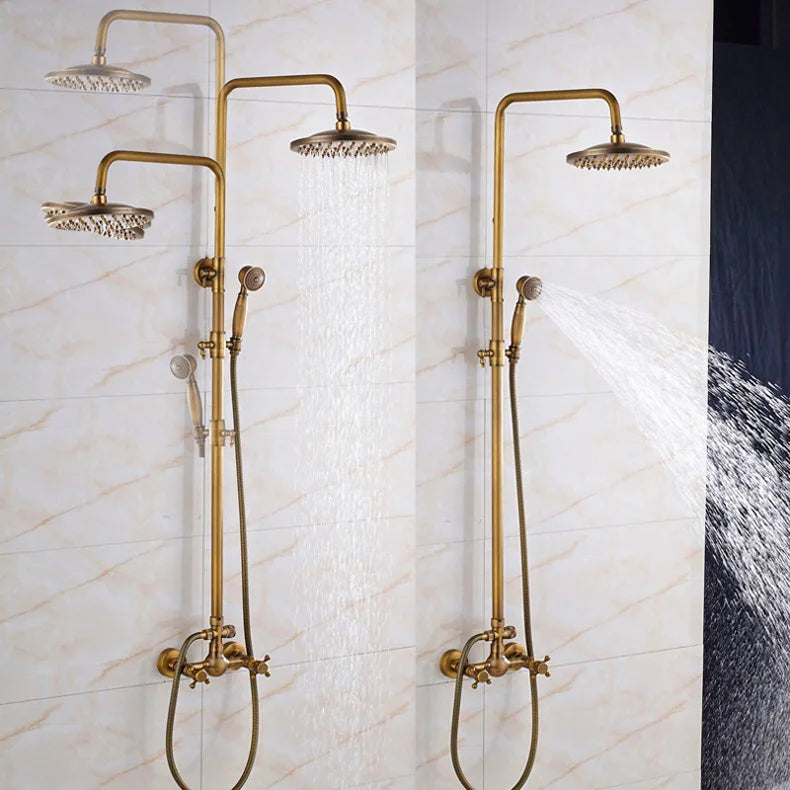 Brass Antique Shower Faucets Set