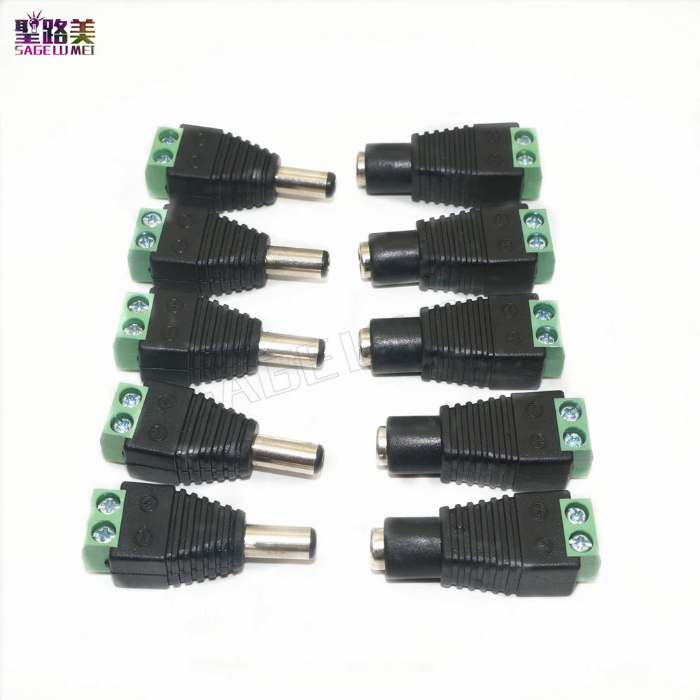 5/10/20/50 pairs Male to Female 2pin 3pin 4pin 5pin led Connector Waterproof IP68 BLACK Cable for LED Strips Light