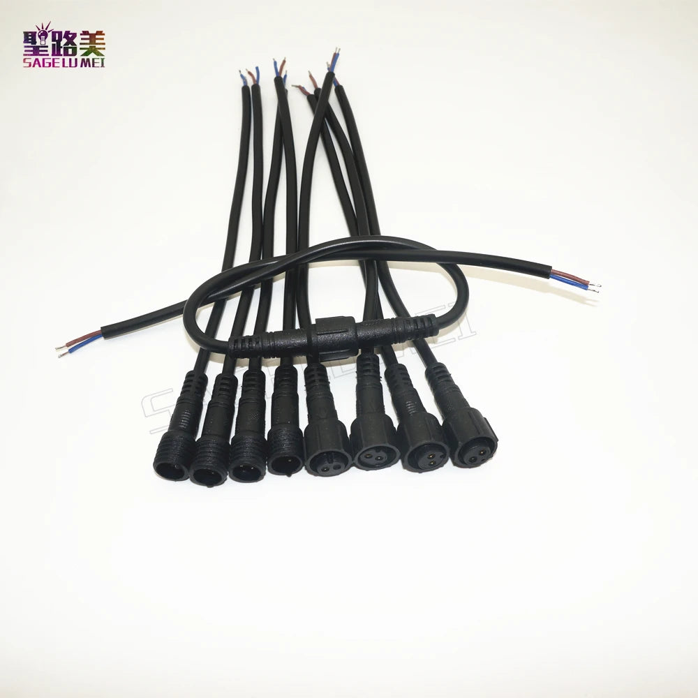 5/10/20/50 pairs Male to Female 2pin 3pin 4pin 5pin led Connector Waterproof IP68 BLACK Cable for LED Strips Light