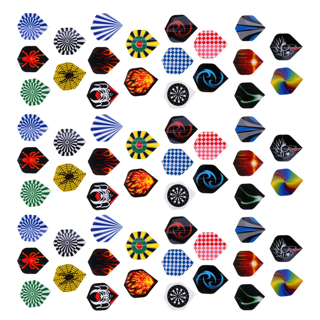 60 Pieces Dart Flights Multiple Styles Colourful