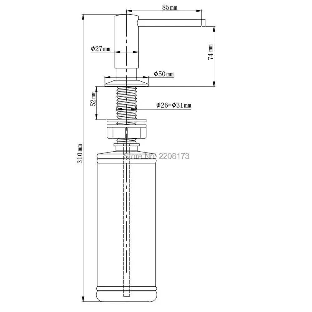 Soap Dispenser Kitchen Bathroom Built In Solid Brass Design Easy Installation