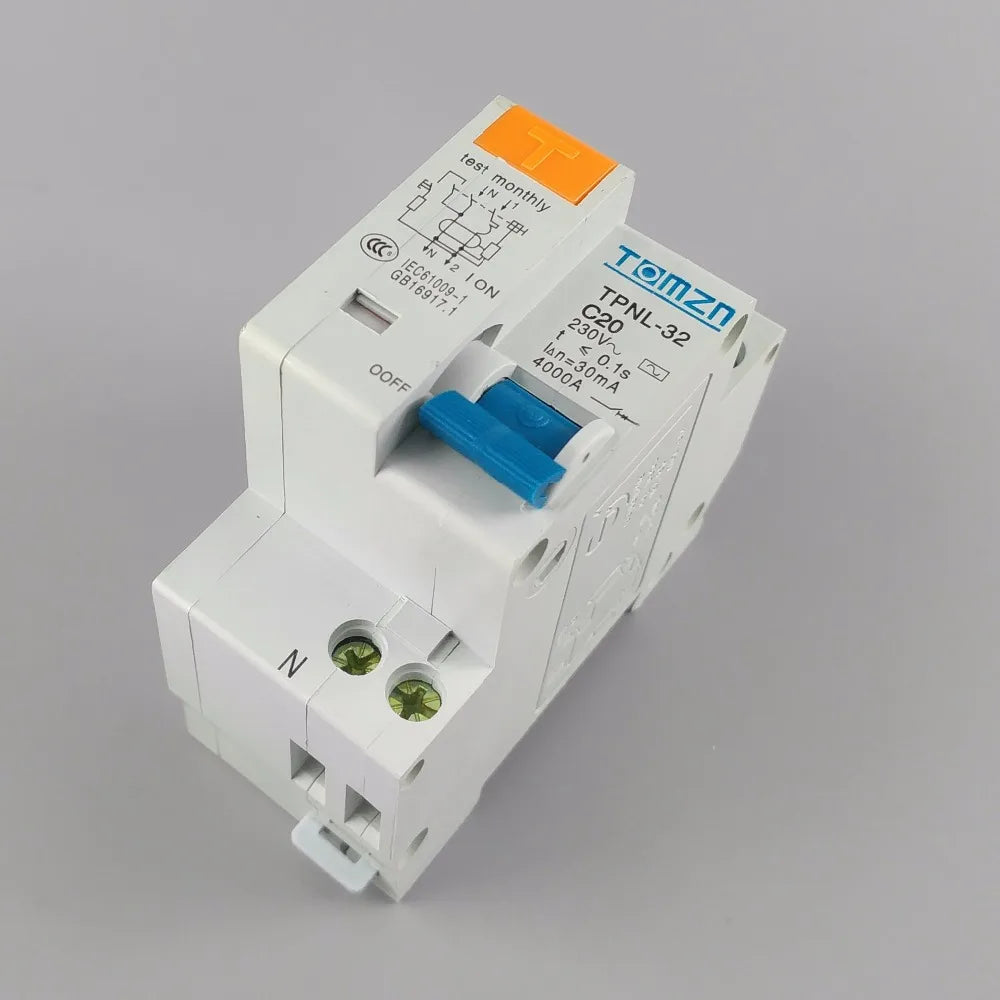 TPNL DPNL 230V 1P+N Residual current Circuit breaker with over and short current Leakage protection RCBO MCB