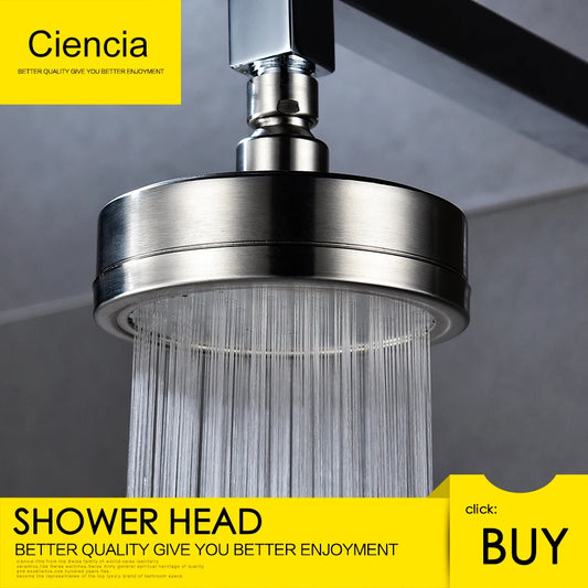 Stainless Steel Brushed Nickel 360 Degree Rotate Pressurized Water Saving Shower Head