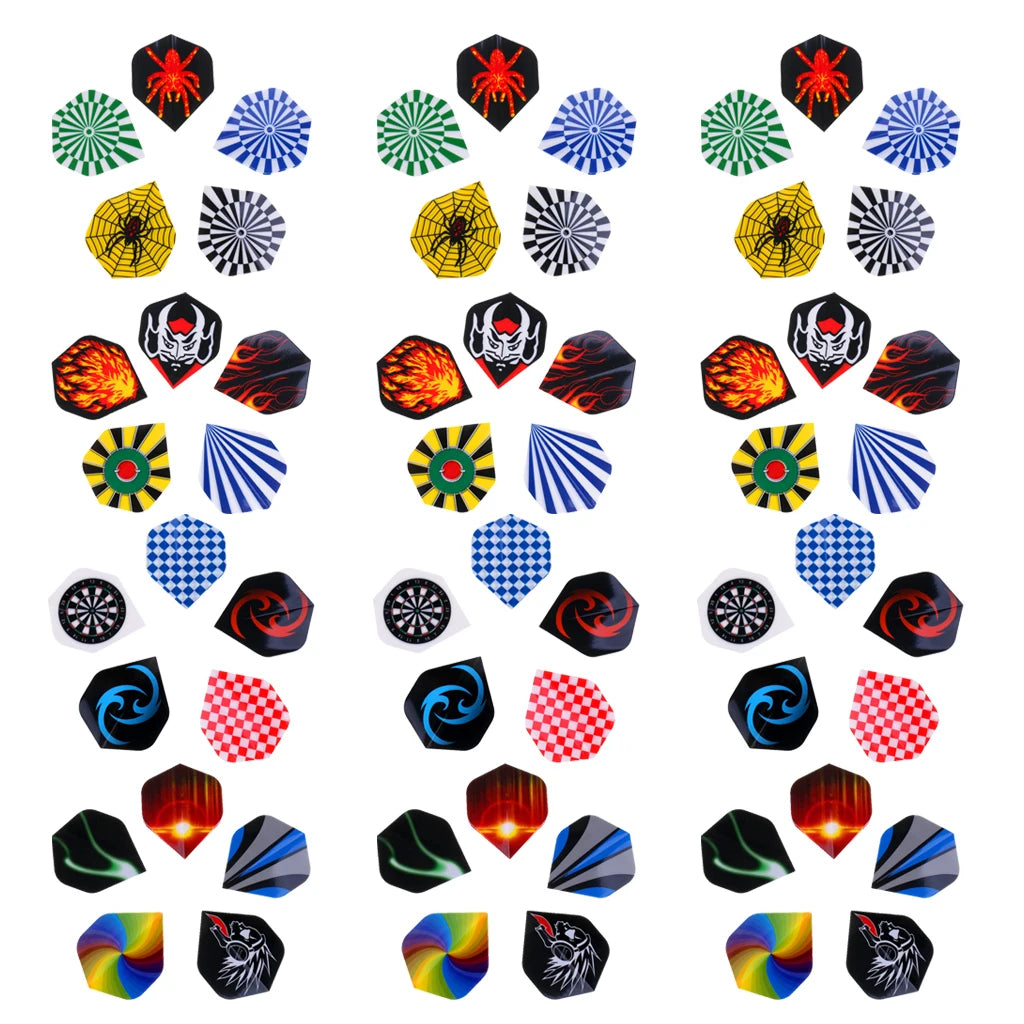 60 Pieces Dart Flights Multiple Styles Colourful