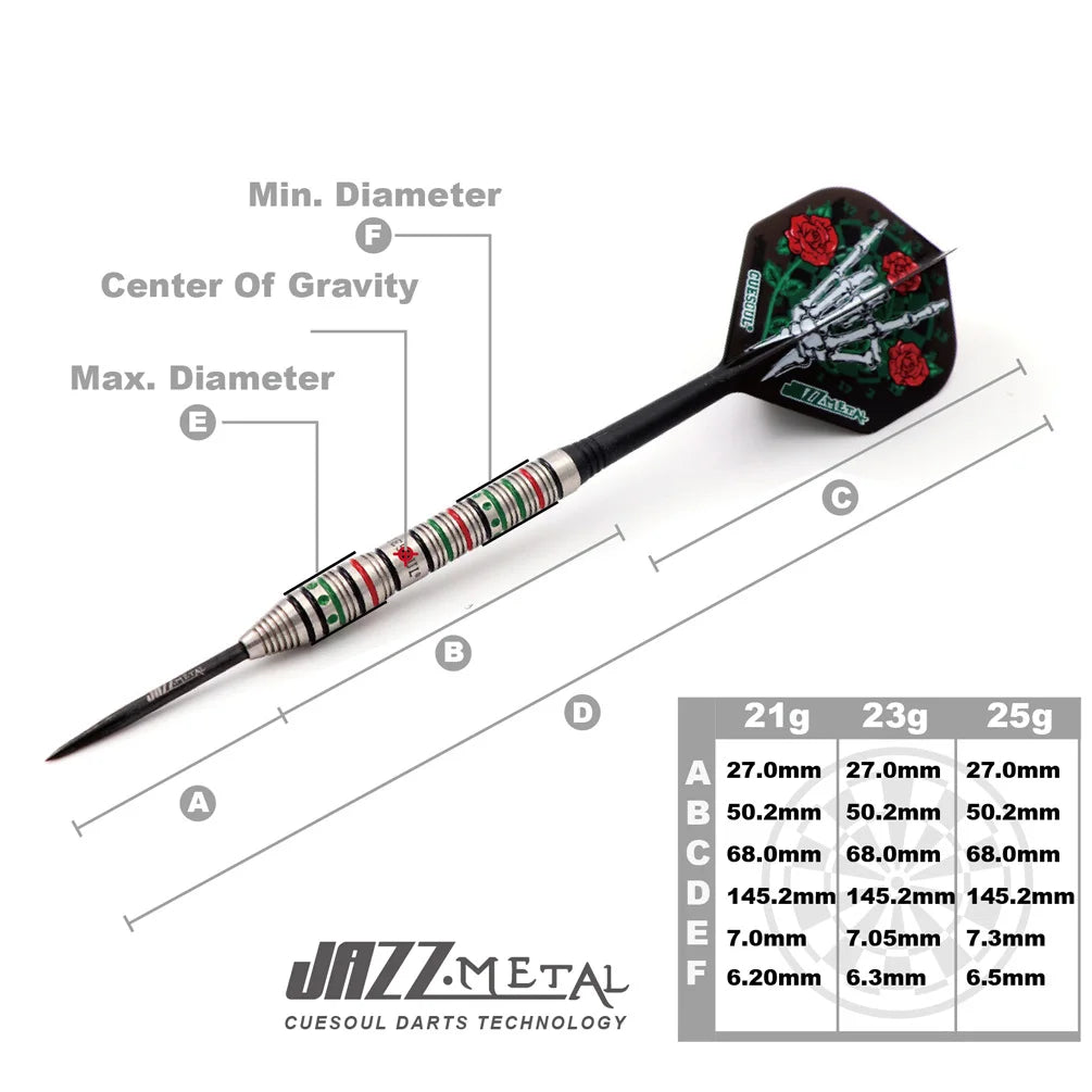 21g/23g/25g CUESOUL Dart Set with Integrated ROST Dart Flights and Wristband