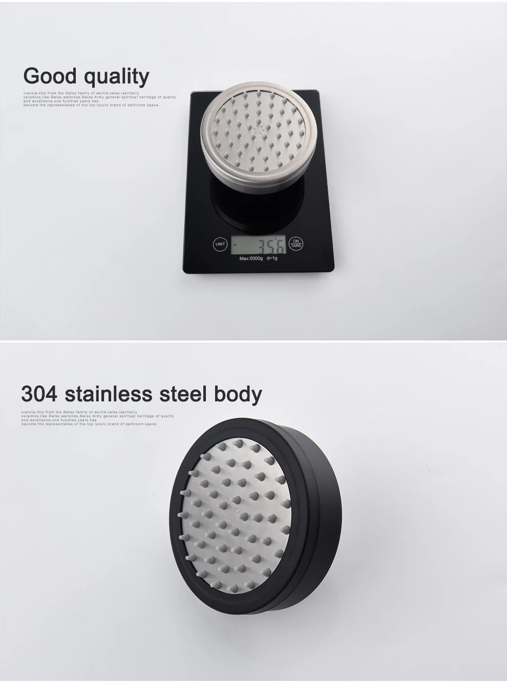 Stainless Steel Brushed Nickel 360 Degree Rotate Pressurized Water Saving Shower Head