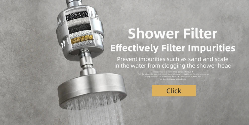 Aluminium Round Water Saving Shower Head with Shower Filter