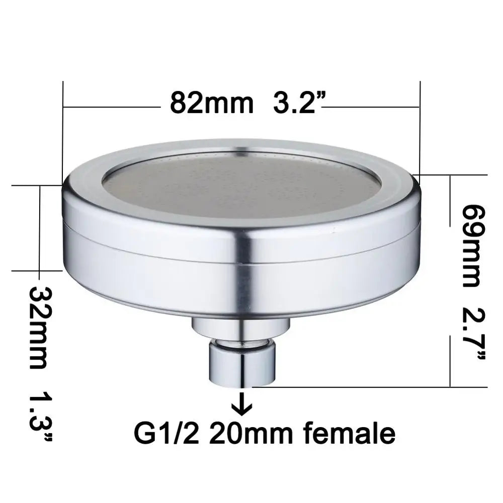 Aluminium Round Water Saving Shower Head with Shower Filter