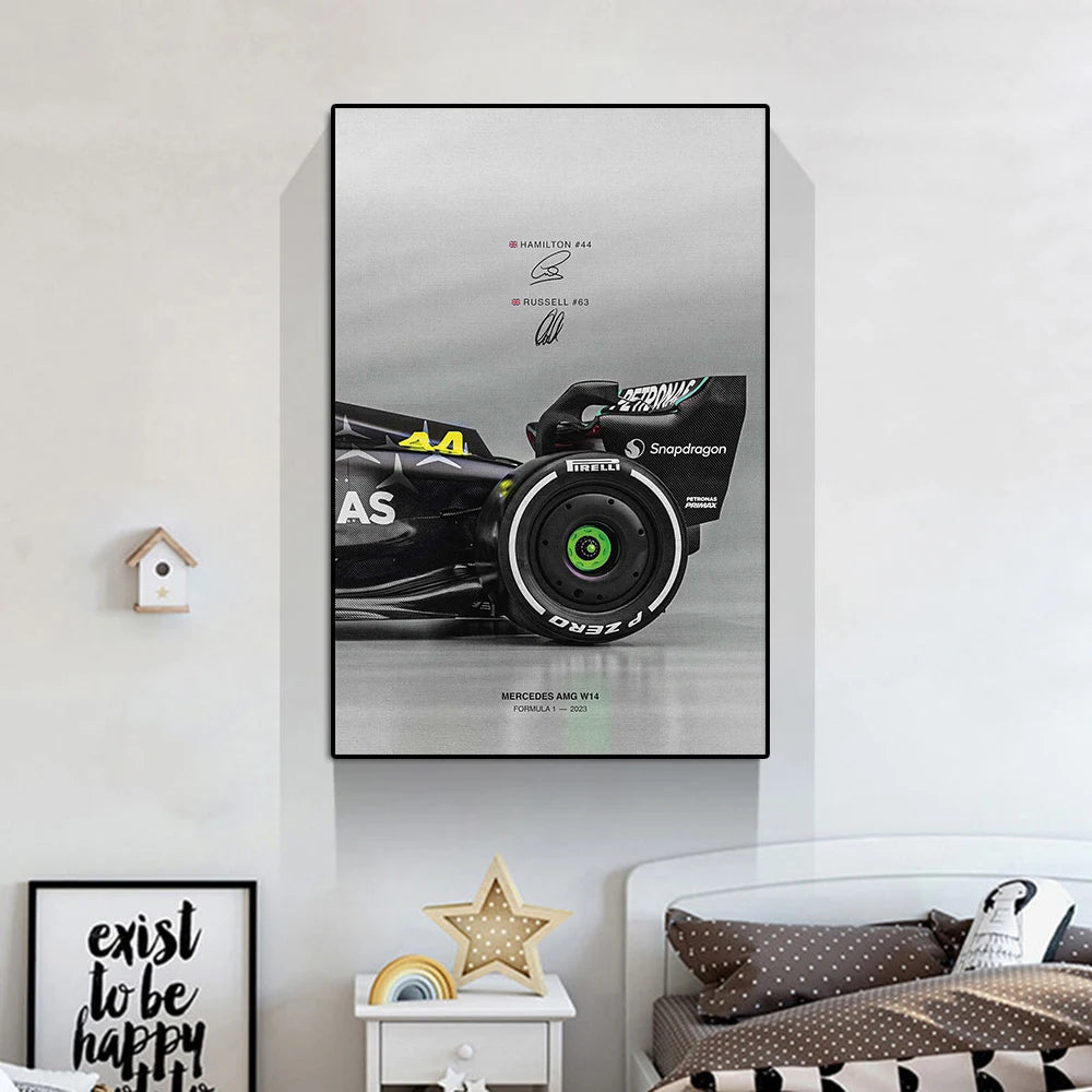 Formula 1 Hamilton Racing Poster Decor Gift