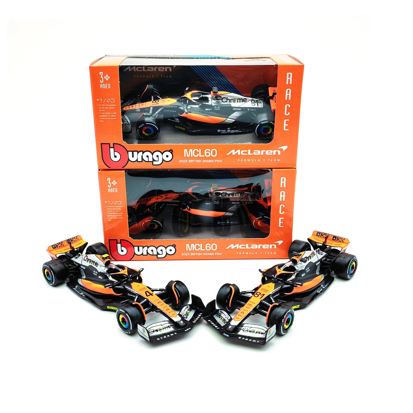 Bburago 1:43 #4 Lando Norris #81 Oscar Piastri Alloy Car Die Cast Model Toy