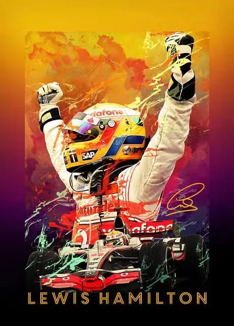 Formula 1 Racing Legend Lewis Hamilton Poster