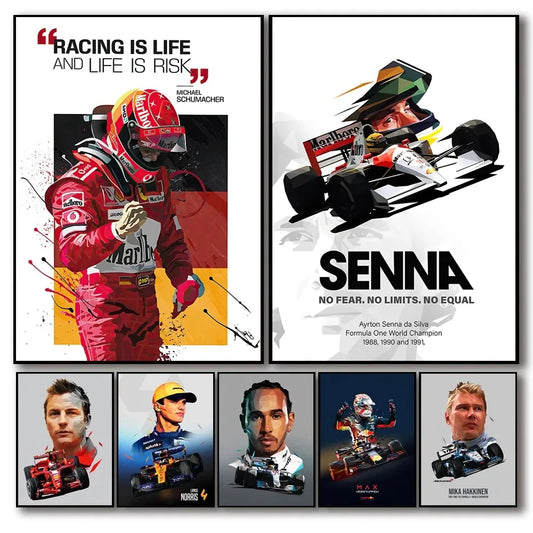 F1 Ayrton Senna Decorative Paintings Canvas Wall Art