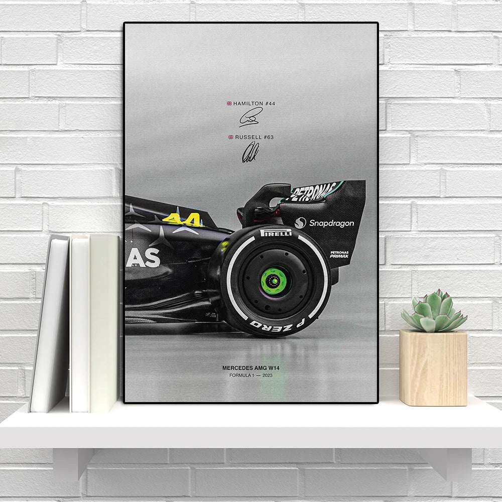 Formula 1 Hamilton Racing Poster Decor Gift