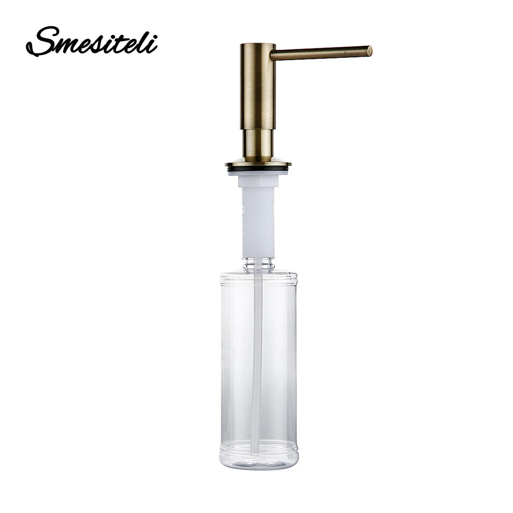 Soap Dispenser Kitchen Bathroom Built In Solid Brass Design Easy Installation