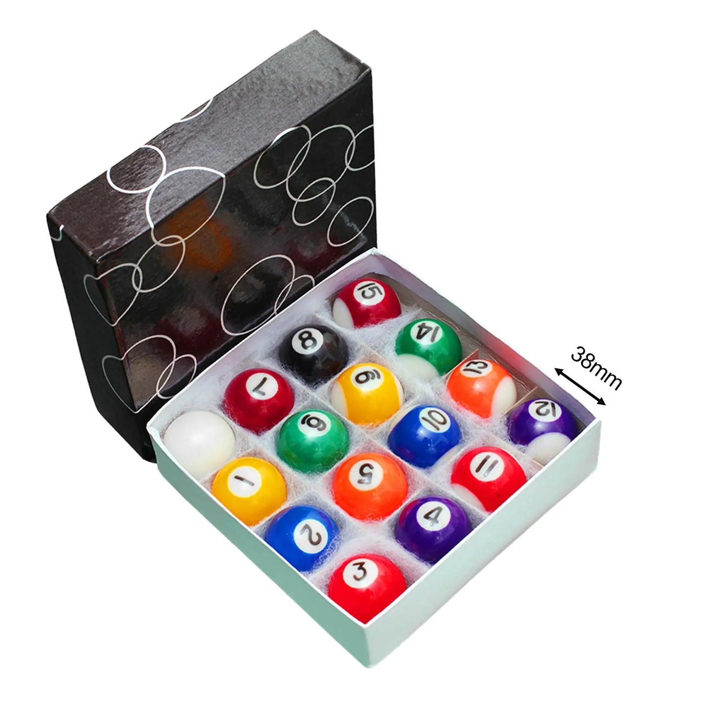 16x Mini Billiards Pool Table Balls Set