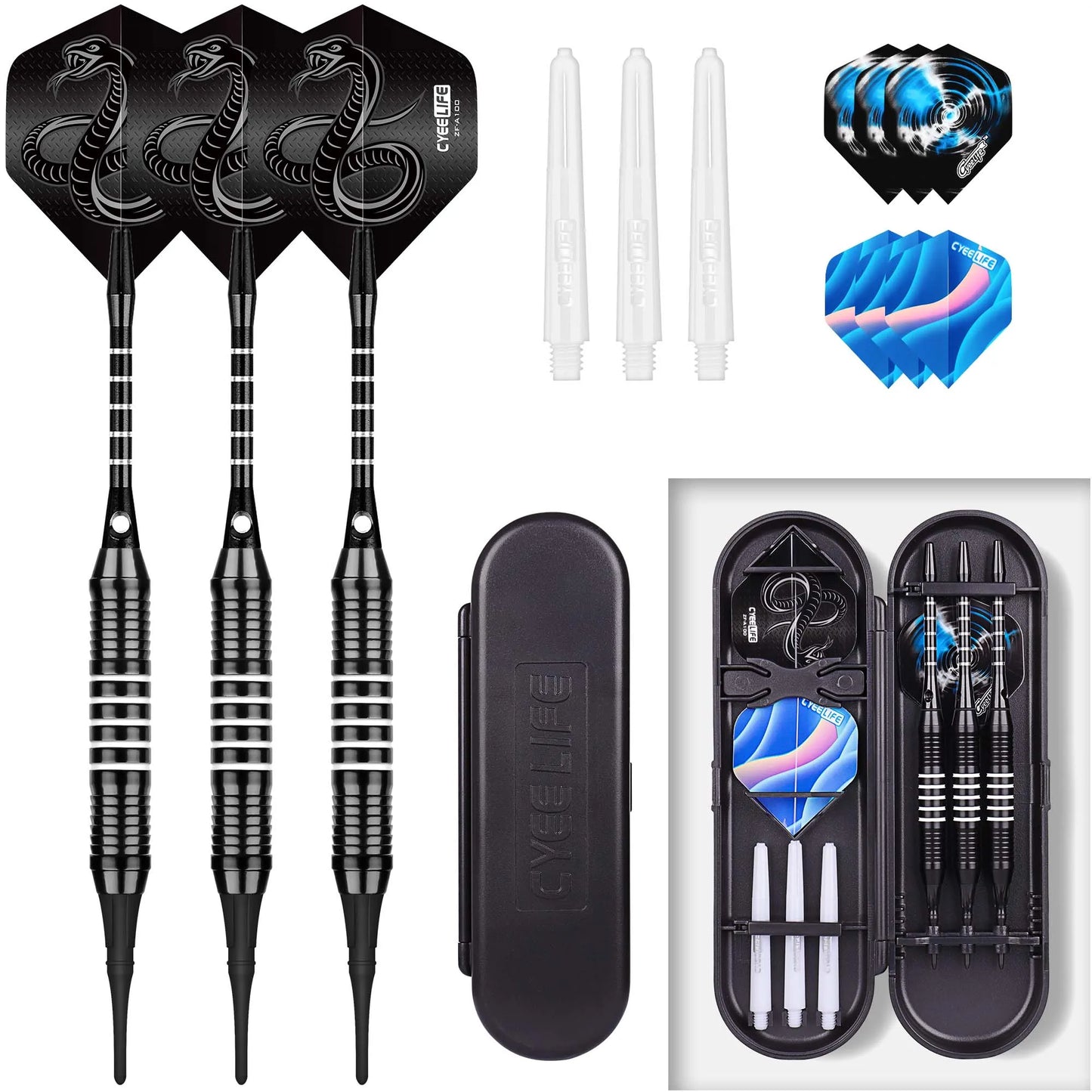 18g CyeeLife Soft tipped Darts Professional Indoor plastic tip Darts Set