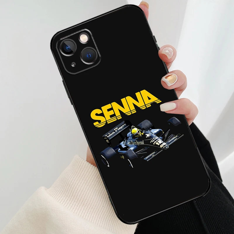 Ayrton Senna F1 Phone Case For iPhone 13 12 11 14 15 Pro Max Mini X XS Max XR 7 8 Plus SE Case Back Cover