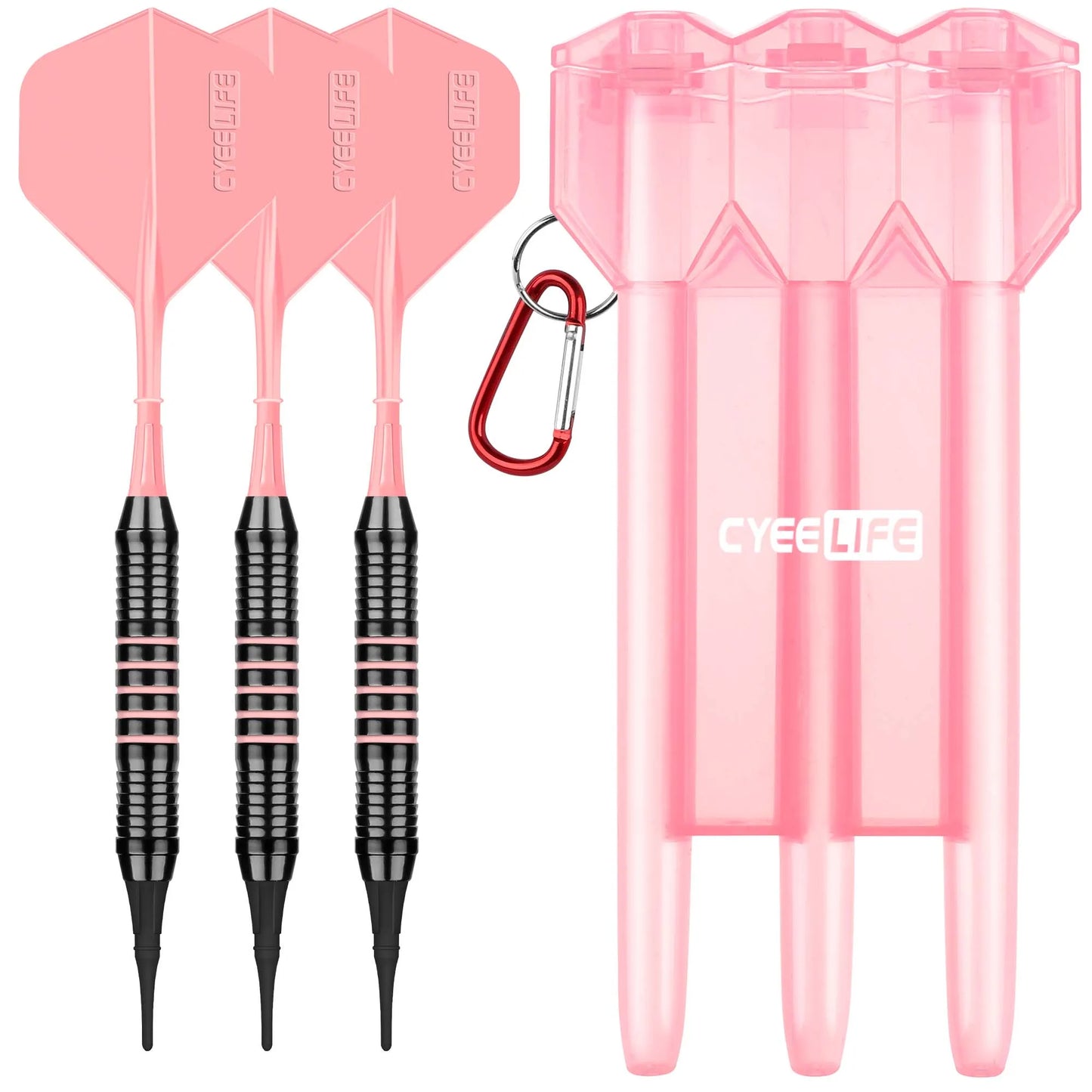 18g CyeeLife Brass Soft Tip Darts With Carry Case and Extra Plastic Points & Flights