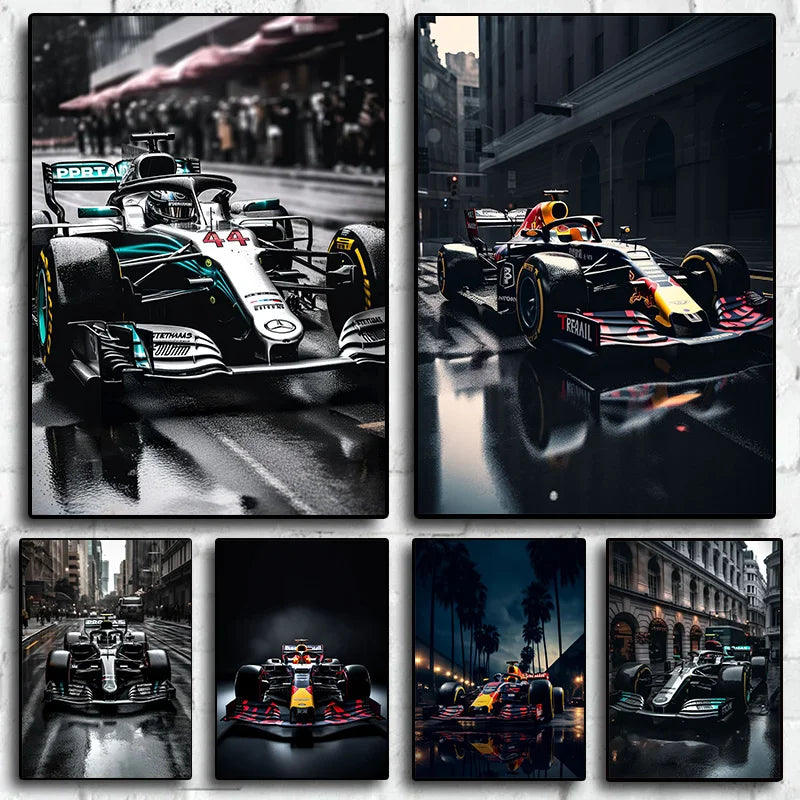 F1 Hamilton Painting Wall Art Pictures for Home Decor