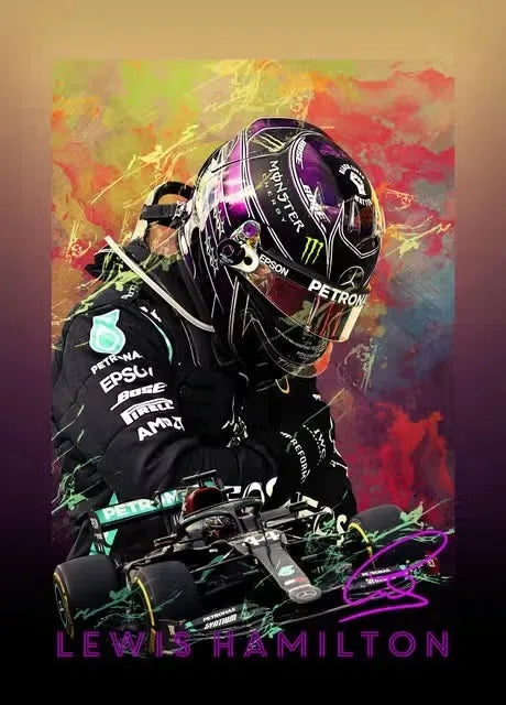 Formula 1 Racing Legend Lewis Hamilton Poster