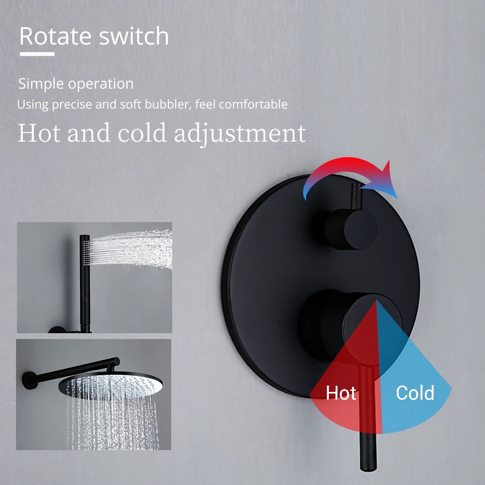 Black Shower System Set Bathroom Faucet Mixer Set